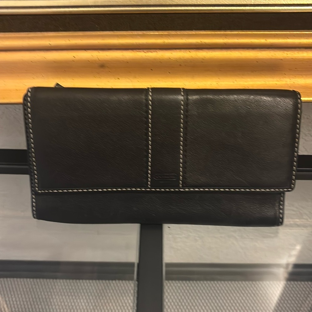RARE Vintage Coach Hamilton Leather Trifold Wallet- Black